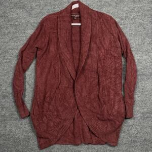 Barefoot Dreams Medium CozyChic Lite Knit Cardigan Burnt Orange Nylon Blend